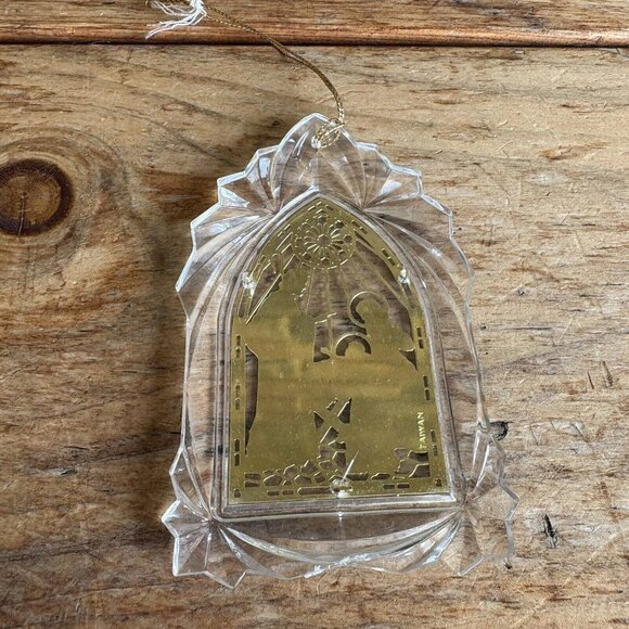 Lot of 2 Vtg Holy Family Nativity Christmas Ornaments Wood And Plastic/metal - Picture 5 of 9